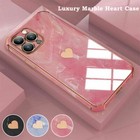 For iPhone 13 12 Pro Max 11 XR 8 7 SE Slim Marble TPU Shockproof Love Case Cover