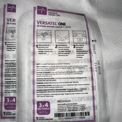 Medline Versatel One Silicone Wound Contact Layer Dressing - Picture 3 of 4