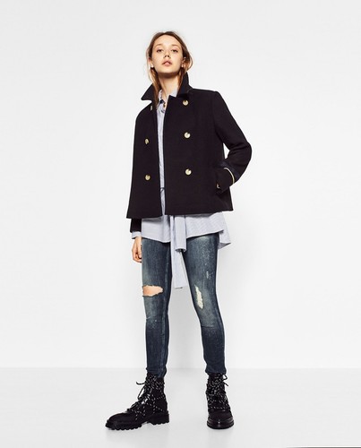 8 Bnwt 6 Badge Taglia Patch ricamato Zara Blue Xsmall Jacket Navy Uk Ar7AOqP