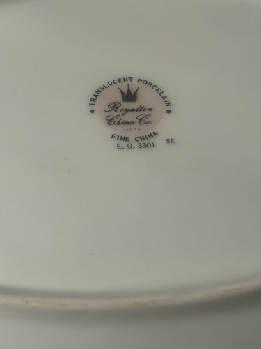 Royalton China Co. Translucent Porcelain E G 3301 Oval Servierschale - Bild 8 von 8