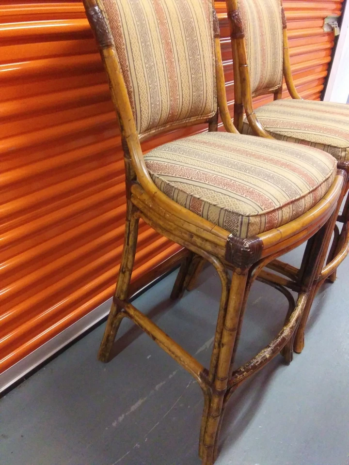 Par de sillas de bambú Pierce Martin Quality barra trasera alta Foto 2 de 4