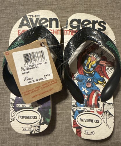 Havaianas Marvel The Avengers Earths Mightest Heroes Flip Flops Kids US 10C - Picture 3 of 3