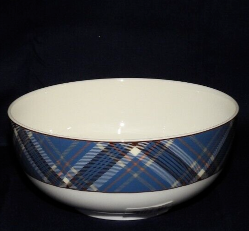 4 Mikasa Tartan blau Müslischalen 6" NEU