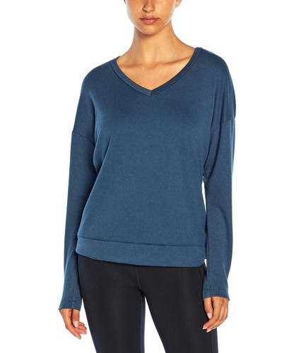 Jessica Simpson Surplice Cutout V-Neck Pullover in Moonlit Blue SZ Medium - Bild 3 von 9