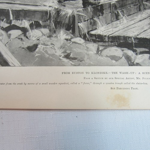 Antik 1898 Druck Kanada Goldbergbau Euston Klondike Washup Bonanza Creek Flume - Bild 7 von 12