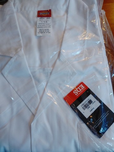 White Dickies Scrubs EDS Professional Unisex Lab coat - Picture 1 of 4