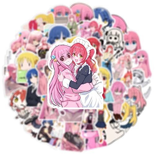 Bocchi The Rock Sticker 50er Set Wasserdicht PVC Material 4-8 cm Anime Japan Neu - Bild 2 von 12