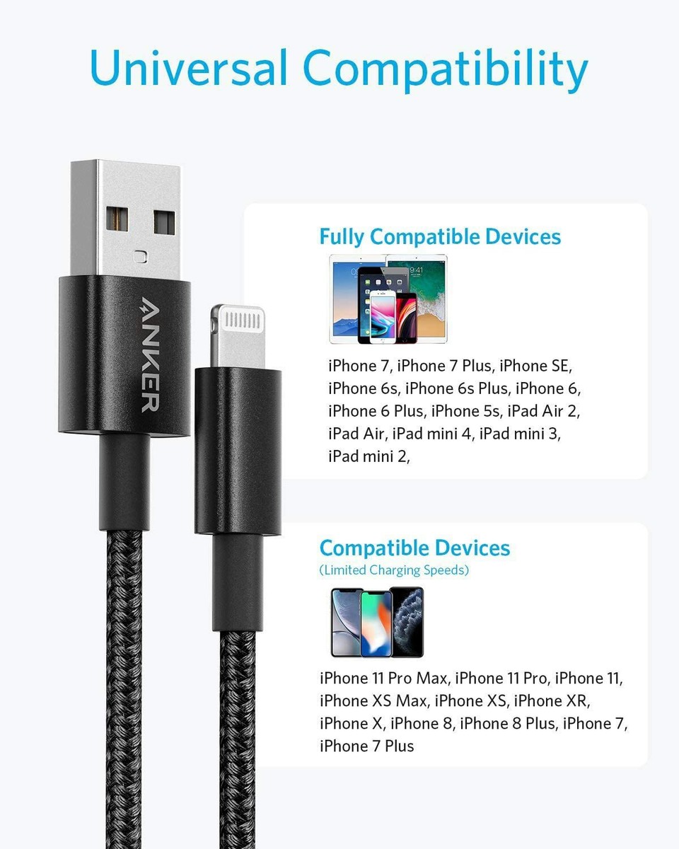 Anker 6ft Premium Nylon Lightning Cable MFi-Certified for iPhone