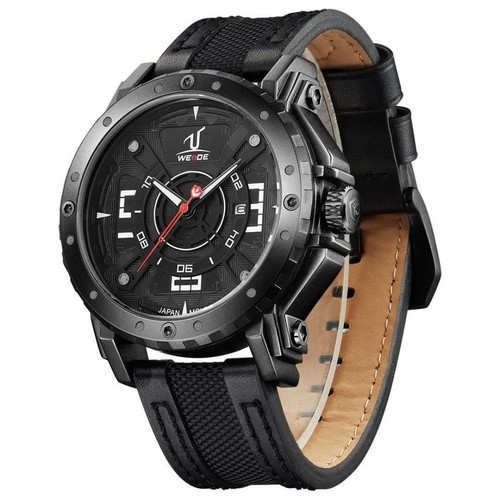New WEIDE Men Fashion Black Analogue Watch UV1601-1C US*4 - Picture 2 of 4