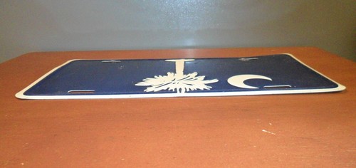 SOUTH CAROLINA FLAG Blue Palmetto Tree and Moon License Plate Tag, Aluminum - 第 3/3 張圖片