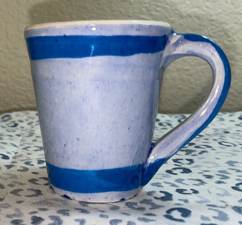 MEXICAN TONALA MUG 3” CUP PITCHER LID BLUE FLOWERS JARRA MEXICO POTTERY - Picture 1 of 12