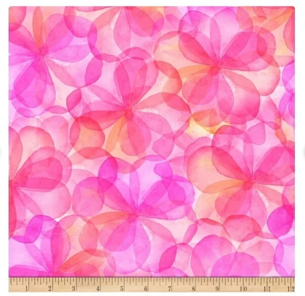 BTY Hoffman When in Wisteria Rosa Estampado Floral 100% Algodón Edredón Tela Patio Foto 2 de 2