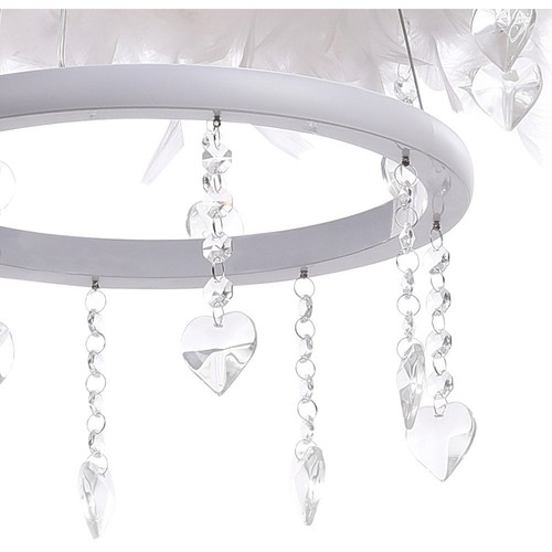 Double-Layer Feather LED Chandelier Pendant Light with Crystals UK Stock - Picture 4 of 7
