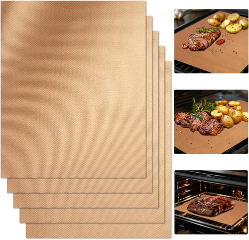 Copper Grill Mats for Outdoor Grill - Set of 5 Teflon Non-Stick BBQ Accessories - Picture 8 of 12