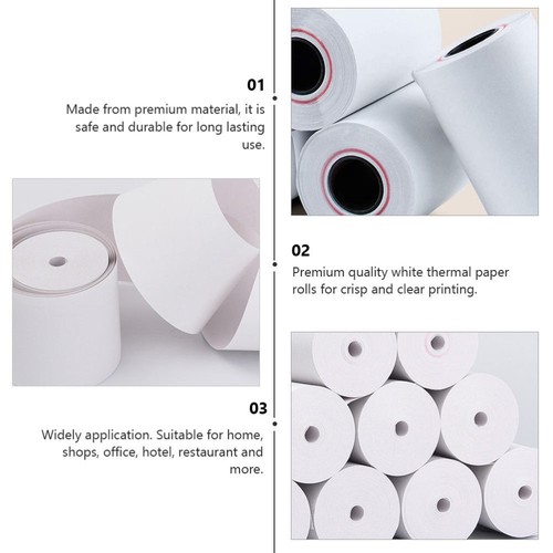 80 Rolls Sticky Name Label White Thermal Paper Labels Register Paper Rolls - Picture 10 of 12