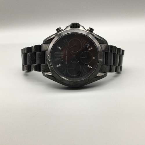 Michael Kors Camile Chronograph Watch Women 35mm Black Out Date New Battery 6.5" - Picture 7 of 15