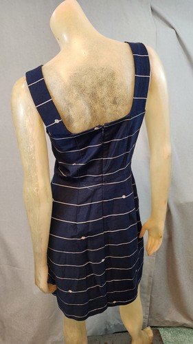 The Limited Striped Blue Boat Neck Slvlss Shift Dress Womens USED Size 2 XSMALL - Picture 4 of 6