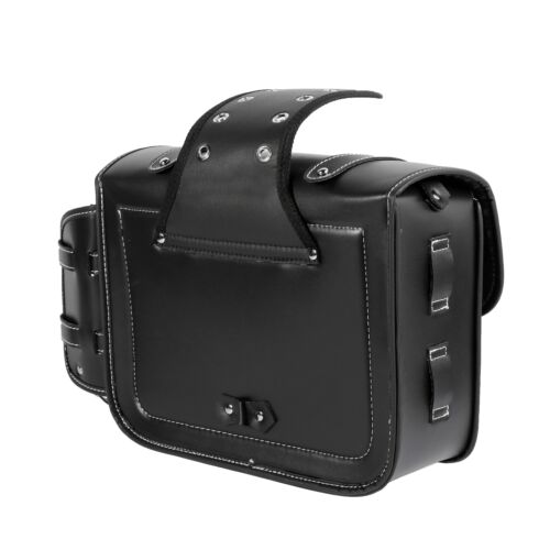 Motorcycle PU Leather Saddlebags Water Cup Holder Universal For Dyna Sportster - Picture 6 of 7