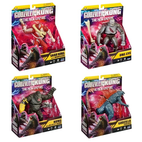 Godzilla x Kong: Skar King, Kong w/BEAST Glove, One-Eye, Godzilla Evolved, 6" 🆕 - Picture 1 of 20