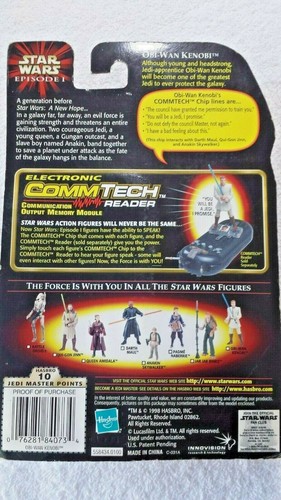 Star Wars ePISODE 1 oBI-wAN kENOBI lIGHTSABER cOMM tECH cHIP NEW SEALED a - Picture 2 of 4