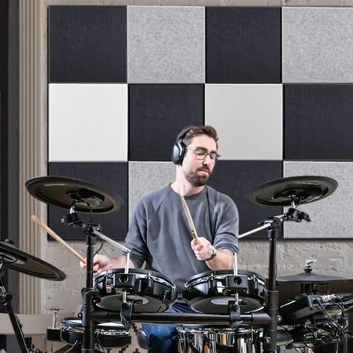 12 Pack 30 x 30cm Kunst Akustik Paneele Selbstklebend Rechteck Deko Platten - Bild 15 von 19