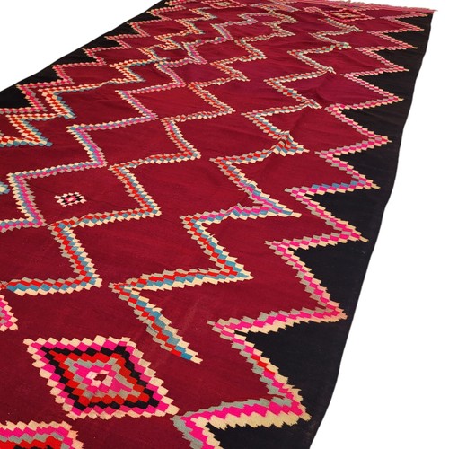 Moroccan Handmade Vintage Rug Diamond Zig-Zag Wool Tribal Azilal Berber Carpet - Picture 19 of 24