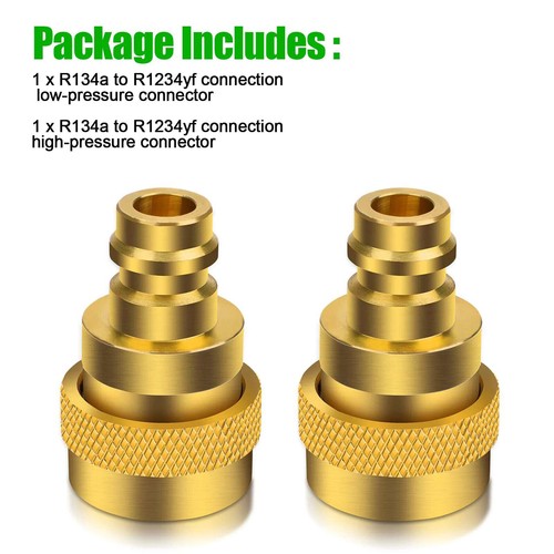 2 PCS Brass R134A to R1234YF Adjustable High Low Pressure Connector Adapter - Picture 10 of 13