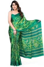Indian Chiffon Saree With Unstitched Blouse Piece Party Wedding Wear For Women