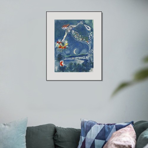 Framed Canvas Giclee Print Die Sirene und der Fisch, 1967 by Marc Chagall - Picture 5 of 19