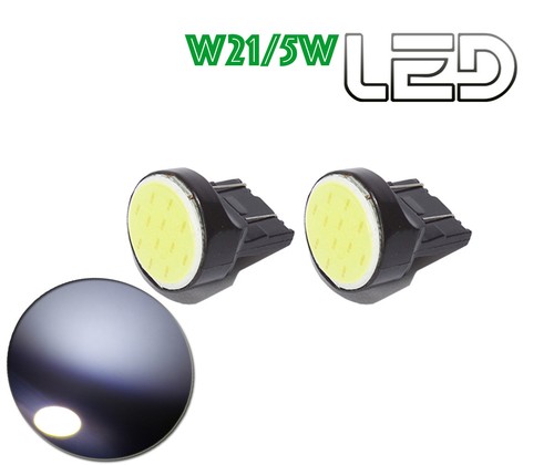 2 LED COB T20 W21/5W Birnen Nachtlichter Position Tag Tagfahrlicht - Bild 1 von 3