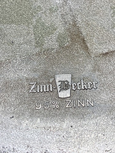 Vintage 95% Zinc Collectible Plate Zinn Becker Stuttgart Herbst Fest Germany - Picture 6 of 6