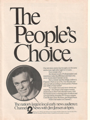 station WCBS-TV channel 2 New York Jim Jensen 1976 Ad- The People's Choice