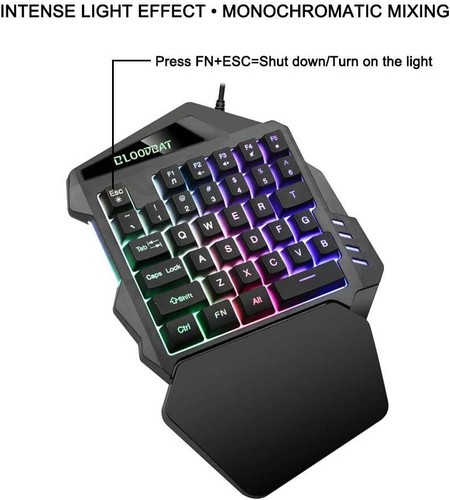 Bileeko One Hand Mechanical Gaming Keyboard Half Keyboard Small Gaming Keyboard - Picture 6 of 6