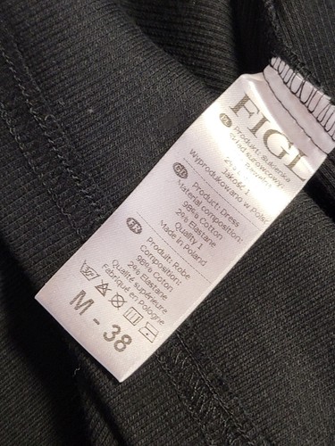 FIGL Black Bodycon Jumper Dress Cotton Stretch Size Medium 38 New Cotton Stretch - Picture 8 of 9