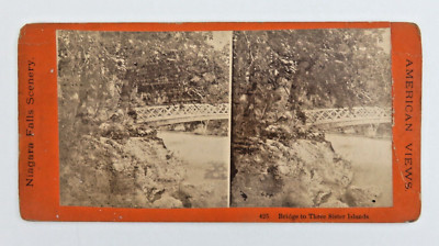 Bridge to Three Sister Islands Niagara Falls Scenery Stereoview