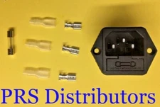 IEC320 C14 3Pin Male Panel Mounting Power Socket with Fuse Holder AC250V 10A 1Pc