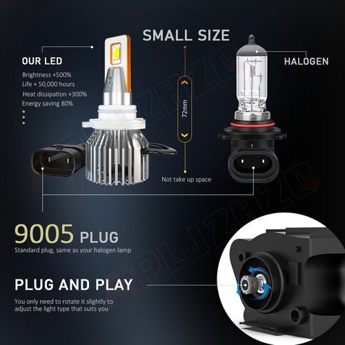 For Toyota Prius 2010-2015 4x Front LED Headlight Bulbs High Low Beam Kit 6000K - Bild 8 von 24