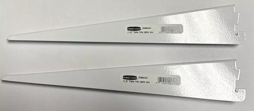 SET BESTEHEND AUS 2 Rubbermaid 11,5" zweigleisige Regalhalterung 2096434 WEISS - Bild 1 von 2