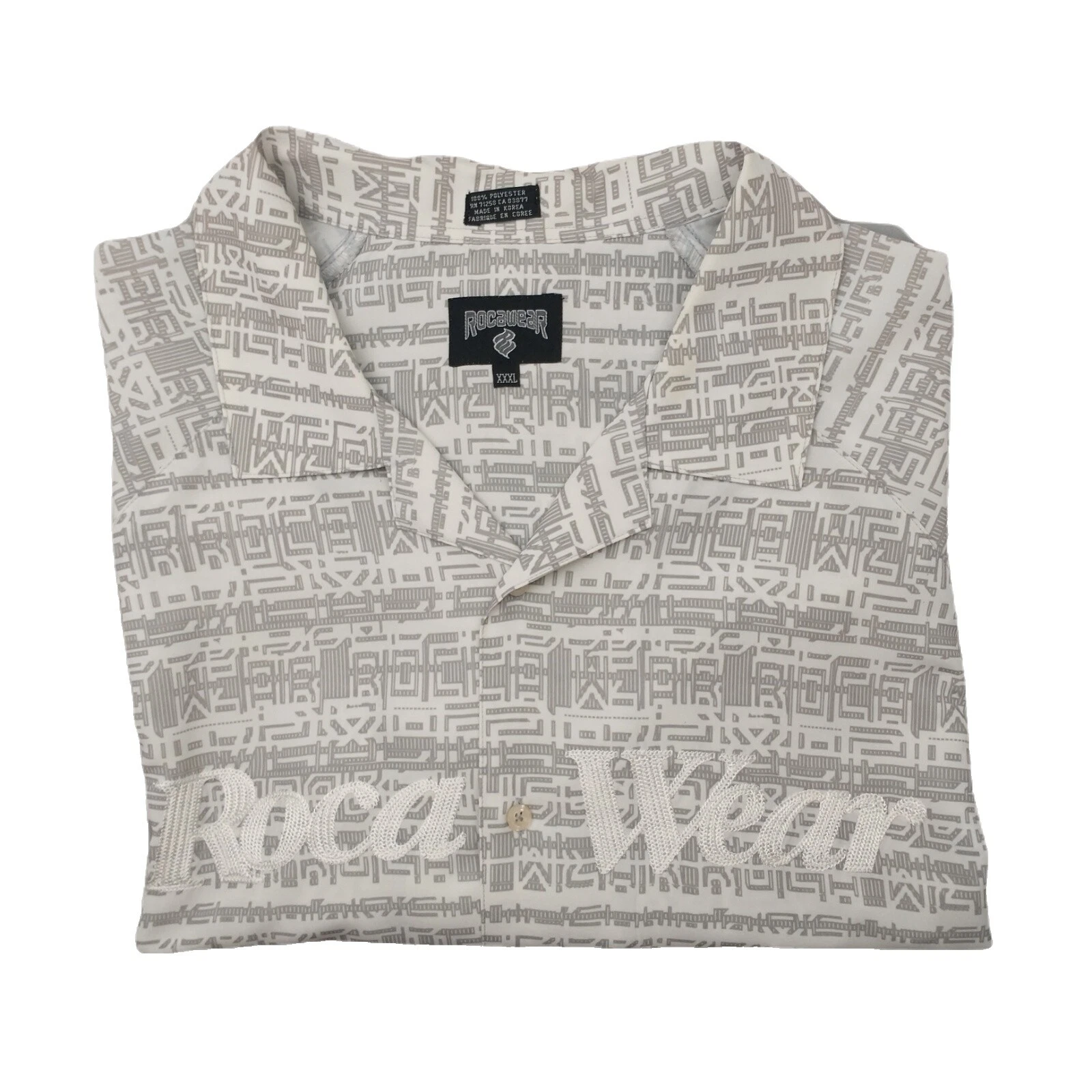 Camisas para hombre Rocawear informales lisas con botones de poliéster