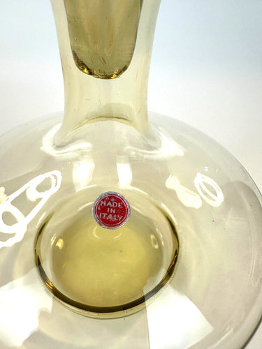 Vintage Italian MCM Art Glass Decanter Intricate Internal Feather Design Stopper - Picture 2 of 15