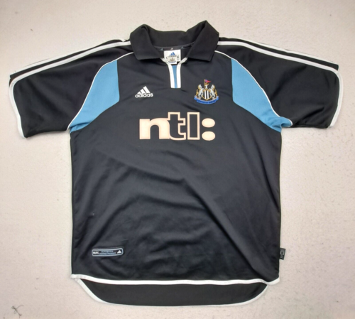 Vintage Newcastle Adidas Jersey Mens XL Black Away Soccer Kit Top 2000 2001