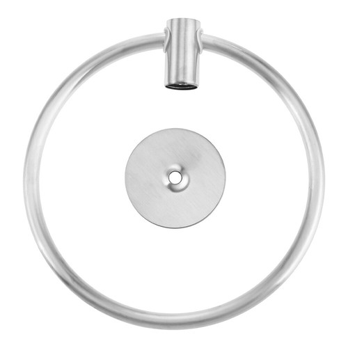 Round Brushed Nickel Towel Ring Bathroom Self Adhesive Towels Holder Rack Hanger - Picture 5 of 16