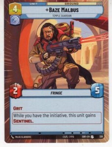 Star Wars Unlimited Hyperspace Card #330 Baze Malbus