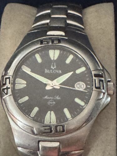 Orologio 38mm Bulova Marine Star Acciaio Inox 100M Quarzo Data Unisex Nero - Foto 2 di 5