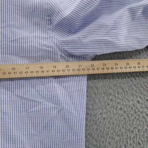 Hammer Made Cotton Button Down Dress Shirt 39 / 15.5 Blue White Mens Long Sleeve - Picture 6 of 12