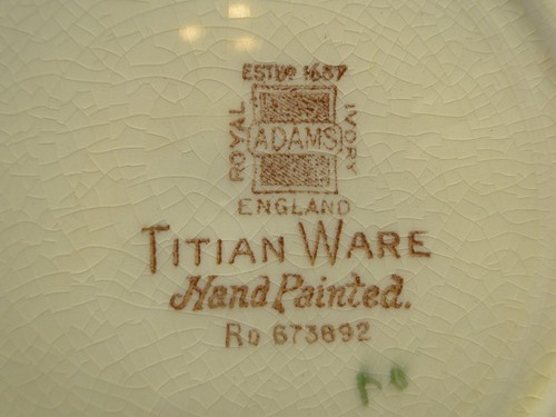 Adams Titian Ware Fruit Pattern 1346B 7in Dessert Pie Plate(s) Royal Ivory China - Picture 5 of 5