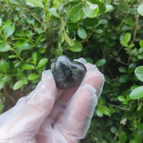 Cristal de corazón de labradorita natural 23G pulido áspero curación 28 - Imagen 10 de 12