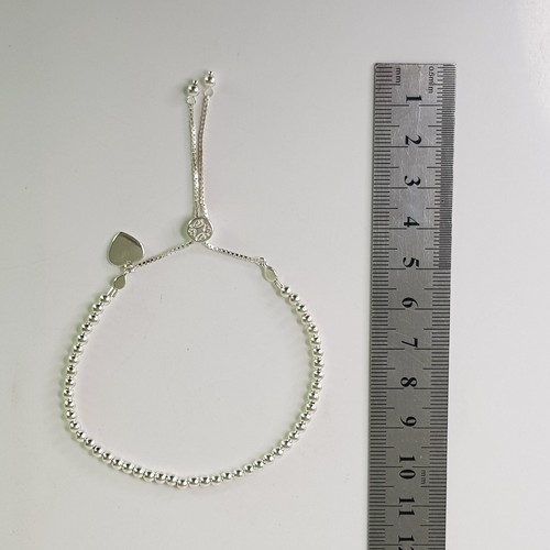 Ball Box Chain Charm Bracelet 925 Sterling Silver Heart Arabic Adjustable 24cm - Picture 10 of 11