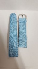 Baby Blue Genuine Leather Replacement Watch Band Strap 20 mm w silver buckle