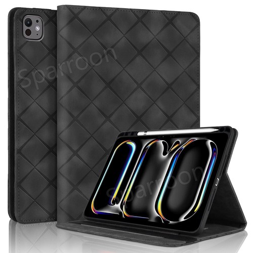 For iPad 10/9/8/7/6th Air Pro 13 11 Grid Leather Flip Stand Card Slot Case Cover - Picture 7 of 72